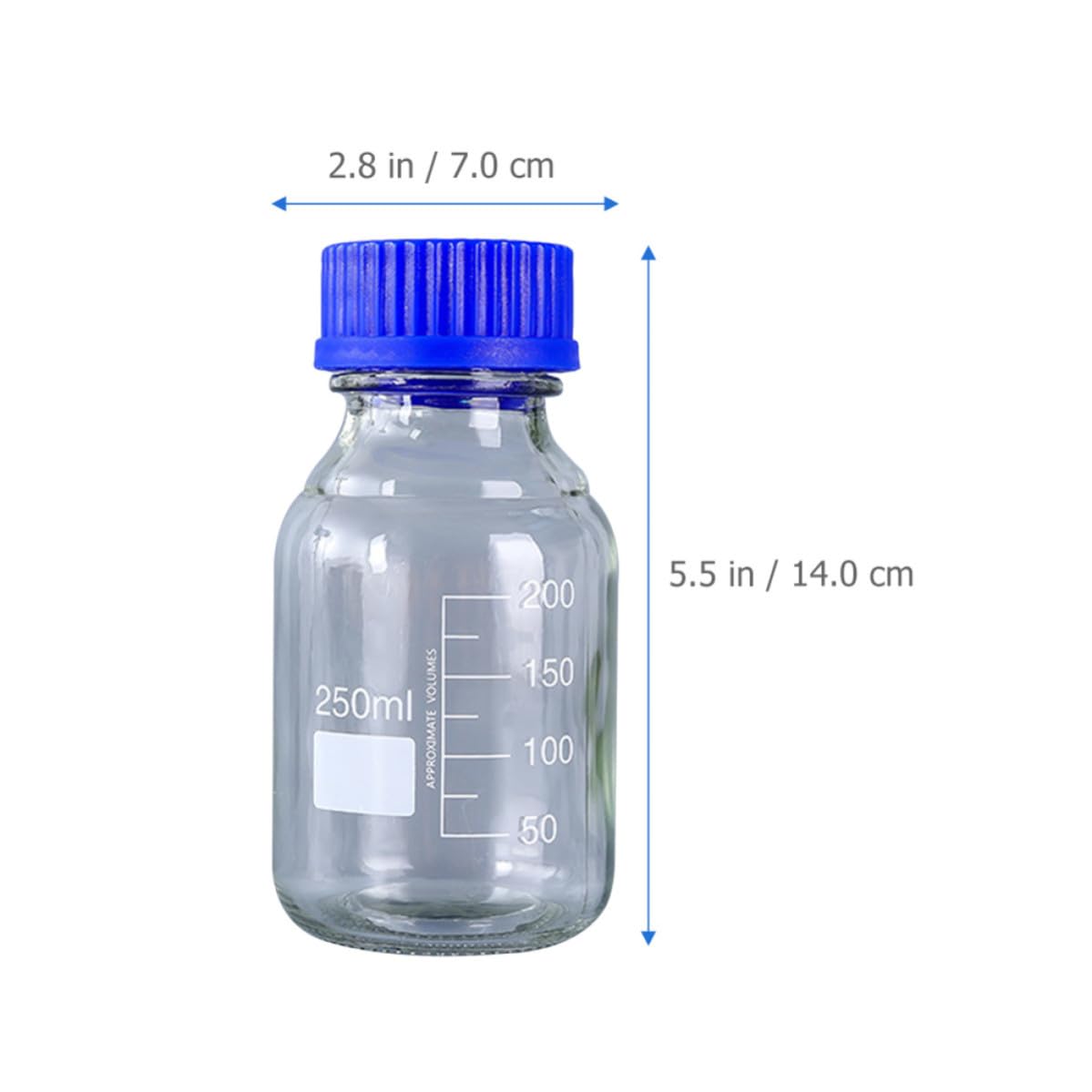 EXCEART 3 Piezas Botella de Muestra de Laboratorio de Vidrio 250ml Tapón Hermético y Resistencia a Caídas para Uso en Laboratorios y Aplicaciones Químicas