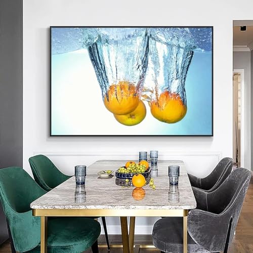 Cuisine nourriture impressions sur toile de citron jaune pour un salon scandinave