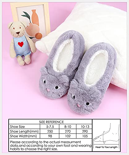 Image of DICUIRD Women's Animal Gripper Slipper Socks, Soft Sole Fuzzy Indoor House Socks