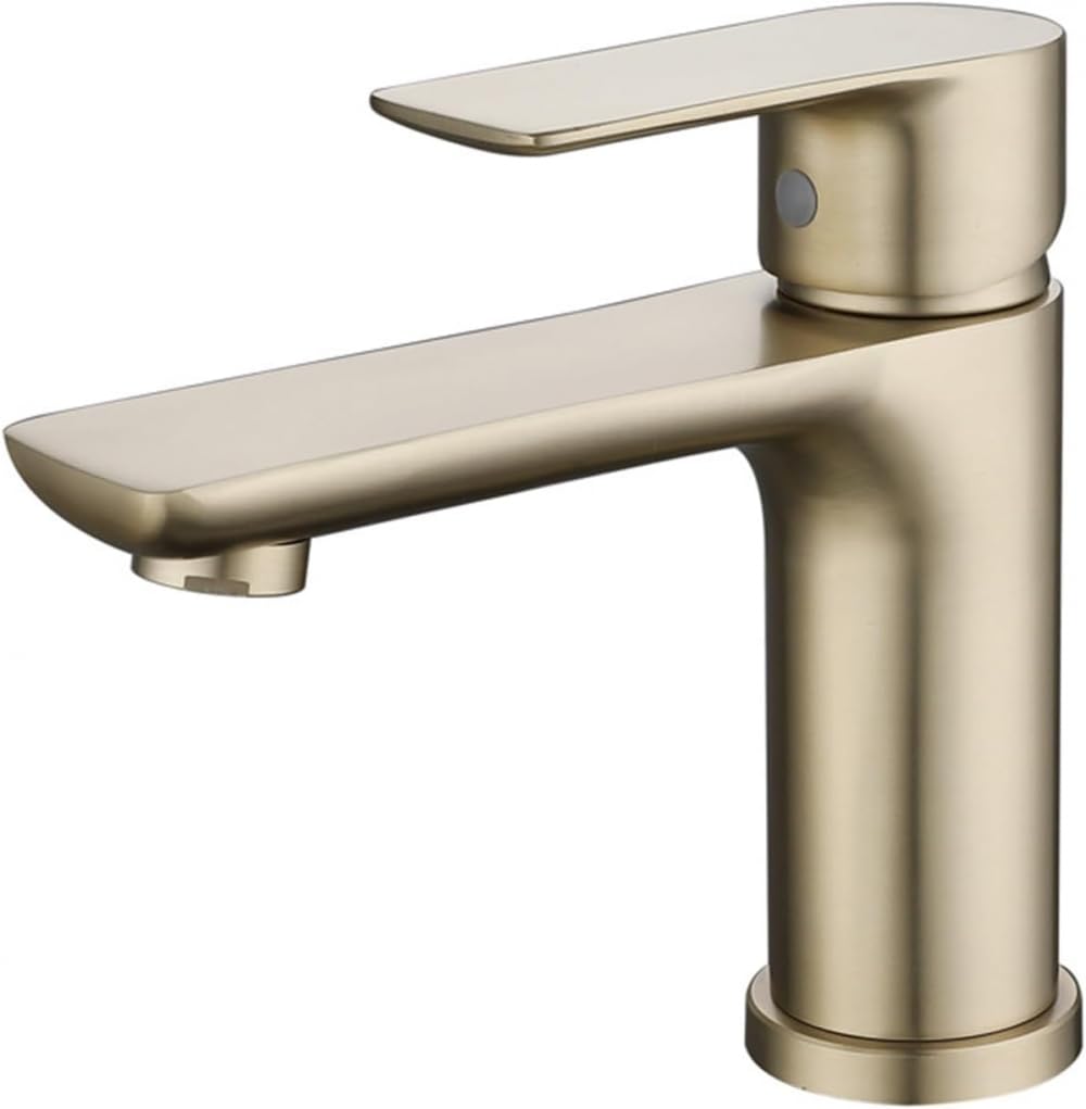 Robinet de salle de bain moderne mitigeur or brossé pour vasque