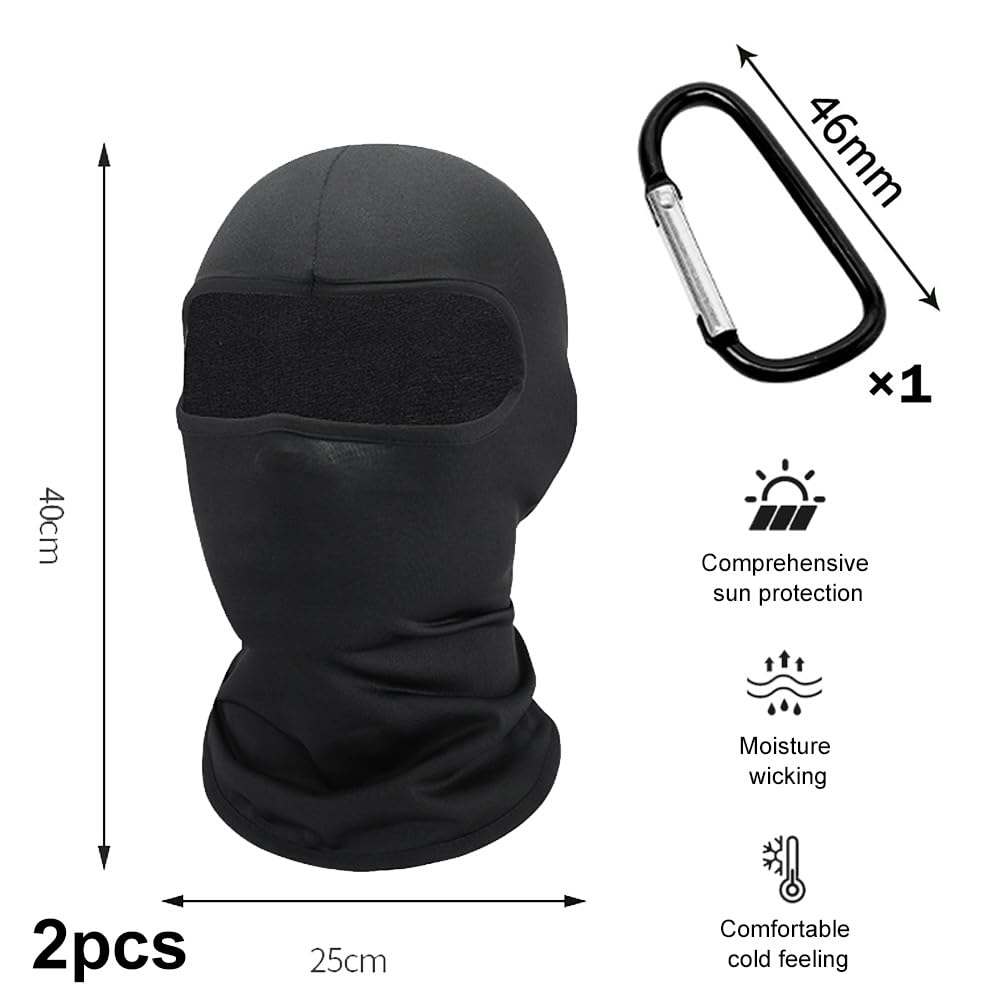 Bavooty Pasamontañas Niño,Balaclava Niños de Niñas Capucha de Tormenta Transpirable Pasamontañas Motocicleta Elasticidad a Prueba de Viento para Motocicleta Bicicleta Correr,Negro, 2 pcs