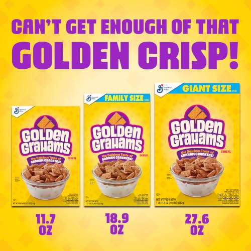 Image of Golden Grahams Breakfast Cereal, Graham Cracker Taste, Made with Whole Grain, Large Size, 16.7 oz