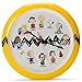 Mark Feldstein Peanuts Characters Zig Zag Yellow and Black Wall Clock, 13 Inch