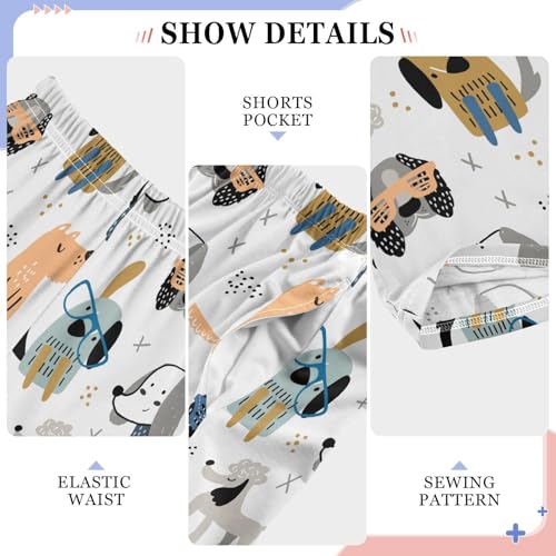 ZZXXB Poodle Beagle Boys Long Pants Soft Trousers Elastic Waist Kids Lounge Bottoms with Pockets S-XL4