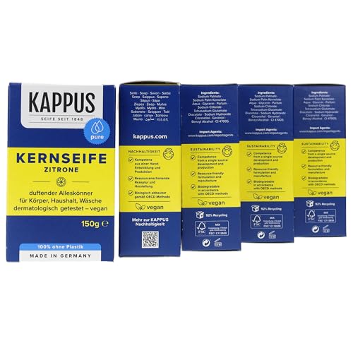5x 150g KAPPUS ZITRONEN KERNSEIFE Kernseife Zitrone