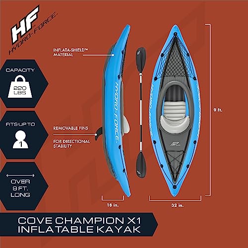 Hydro-Force Cove Champion X1 Inflatable Kayak Set 9' by Bestway - Image 3