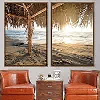 2 Piece Framed Canvas Wall Art Palm Tree Canvas Prints Home Artwork Decoration for Living Room,Bedroom - 16