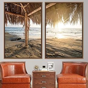 signwin 2 Piece Framed Canvas Wall Art Palm...