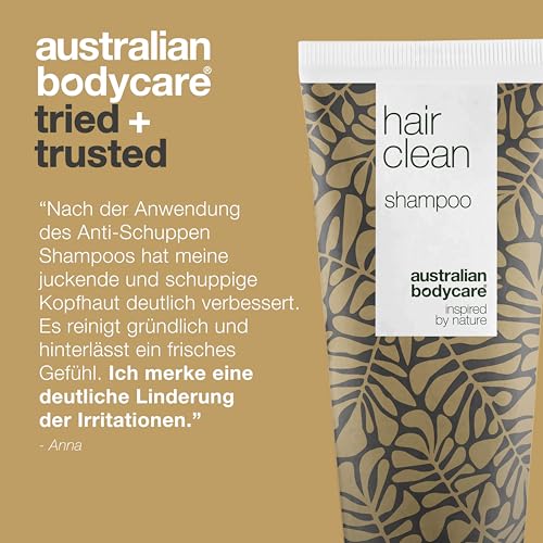 Anti Schuppen Shampoo mit Teebaumöl 200 ml | 100% Vegan | Shampoo für Trockene & Juckende Kopfhaut | Kopfhautpflege bei Schuppenflechte Kopfhaut, Neurodermitis & Pickeln auf der Kopfhaut