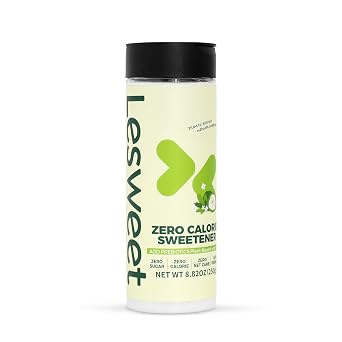 Lesweet Zero Calorie Sweetener, Erythritol Sweetener, Add Prebiotics, Sugar Substitute, Stevia Powder, Keto Friendly, Gluten Free, 8.82 Ounce