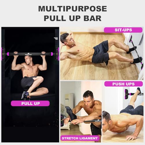 Image of RHINOSPORT Door Pull Up Bar Doorway Chin Up Bar from 69-92 cm (27.2in-36.2in) Workout Equipment No Screws