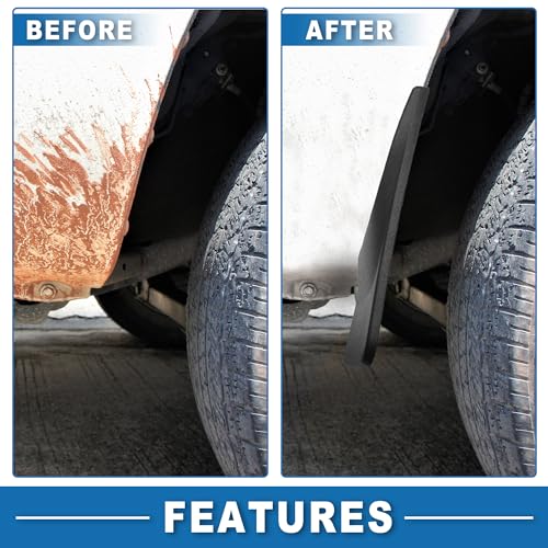 Image of Mud Flap Splash Guard with Mount Accessories Front & Rear Side Mud Guard for Ford F150 2022-2024 (Set of 4)