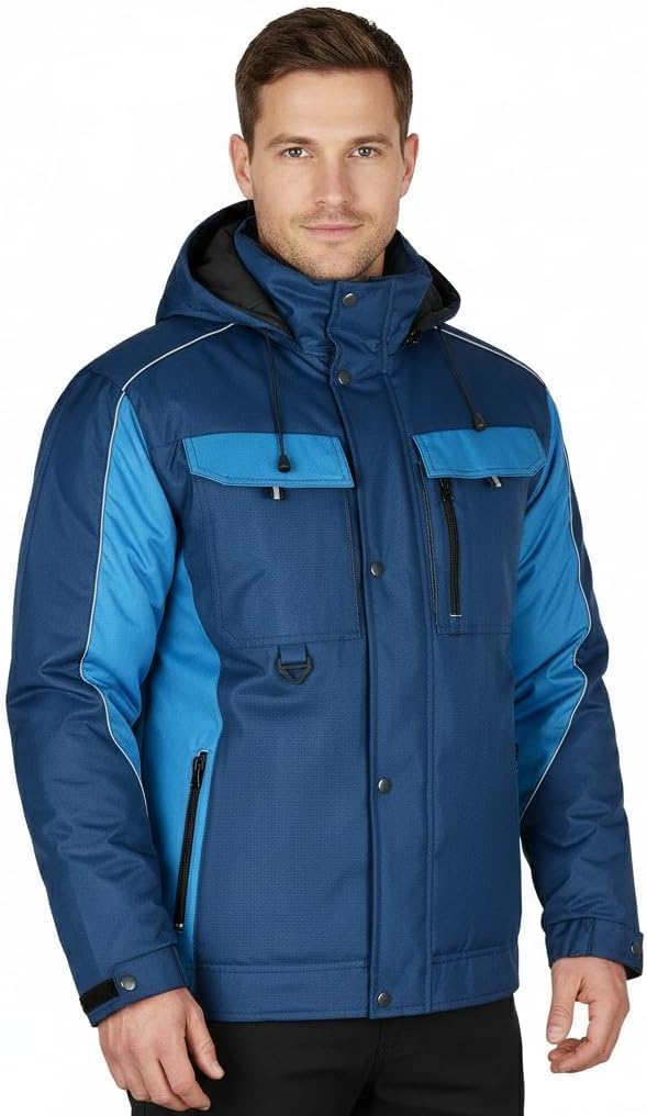 BWOLF Braver Chaqueta de Trabajo Invierno Chaqueta Trabajo Hombre, Resistente al viento con capucha