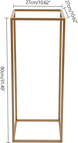 Miniatura 7 de 10 soportes de metal para flores, jarrón alto para centros de mesa de boda, florero de suelo, columna de soporte geométrico para centros de mesa de