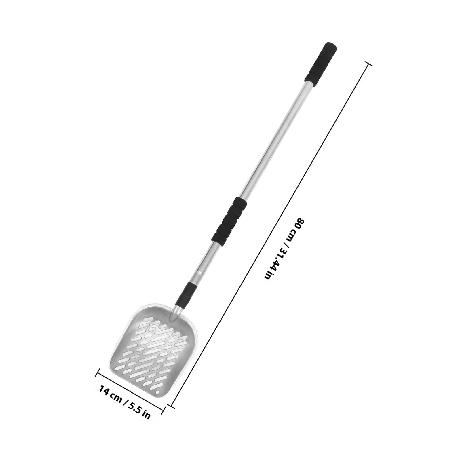 Paletta per Lettiera per Animali con Manico lungo Filtro Setaccio | Acciaio Inox e Eva, Argento, Uso Domestico per Separare i Rifiuti Dalla Lettiera, Utensile Riutilizzabile
