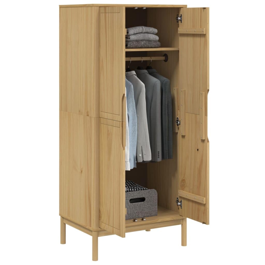 ShGaxin Szafka Floro Drewno Drewno Sosnowe Brązowe Wosk 77x53x171 cm, Szafki Sypialnia, Szafka Tkanina, Szafka Otwarta Szafa, Szafka Do Pokoju374005