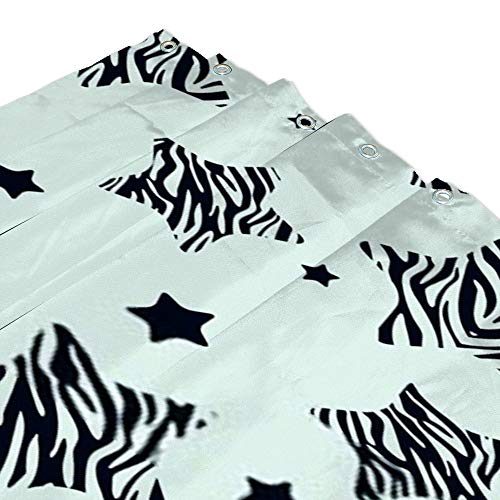Rideau de douche zèbre Chehongg imperméable en polyester 180x180 cm avec 12 crochets - 4