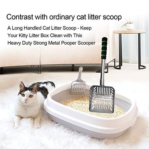 Image of TOYPOPOR Cat Litter Scooper with Deep Shovel-Non Stick Plated Aluminum Telescoping Litter Scoop with Long Handle