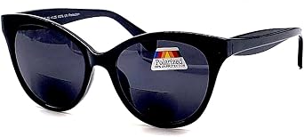 Polarized & Bifocal Reading Glasses Reader Sunglasses for Women UV Protection Cateyes Vintage 1.5 1.75 2.0 2.5 3.0 3.5 Black Glossy, 2.0, x