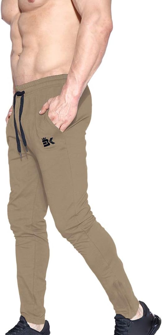 BROKIG Mens Zip Joggers Pants Casual Gym Workout Track Pants with