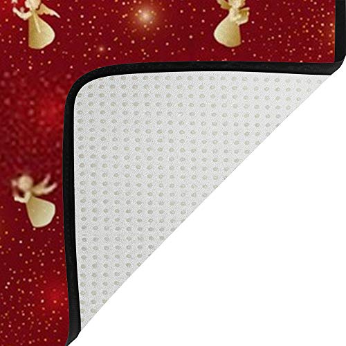 Tapis de salon imprimé étoiles rouges et anges dorés Ruchen - 5