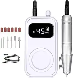 Lixadeira Elétrica para Unhas Profissional, Motor de Unha, Removedor de Polimento de Gel, Motor Portátil com Display Digital, Controle de Velocidade