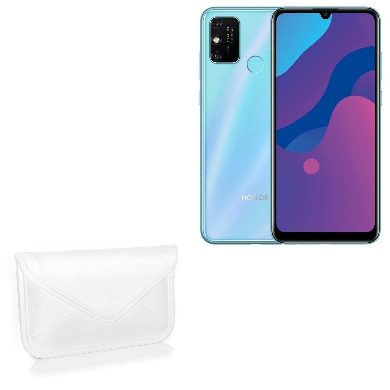 BoxWave Case Compatible with Honor Play 9 - Elite Leather Messenger Pouch, Synthetic Leather Cover Case Envelope Design - Ivory White