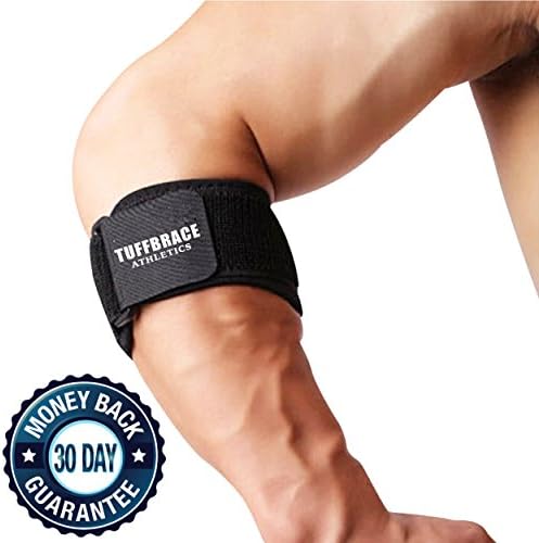 Tennis Elbow Brace by Tuffbrace Athletics- For Men and Women - Relieves Elbow Pain; Improves Arm Strength; Aids Injury Recovery - Fully Adjustable for Small to Large Size Arms