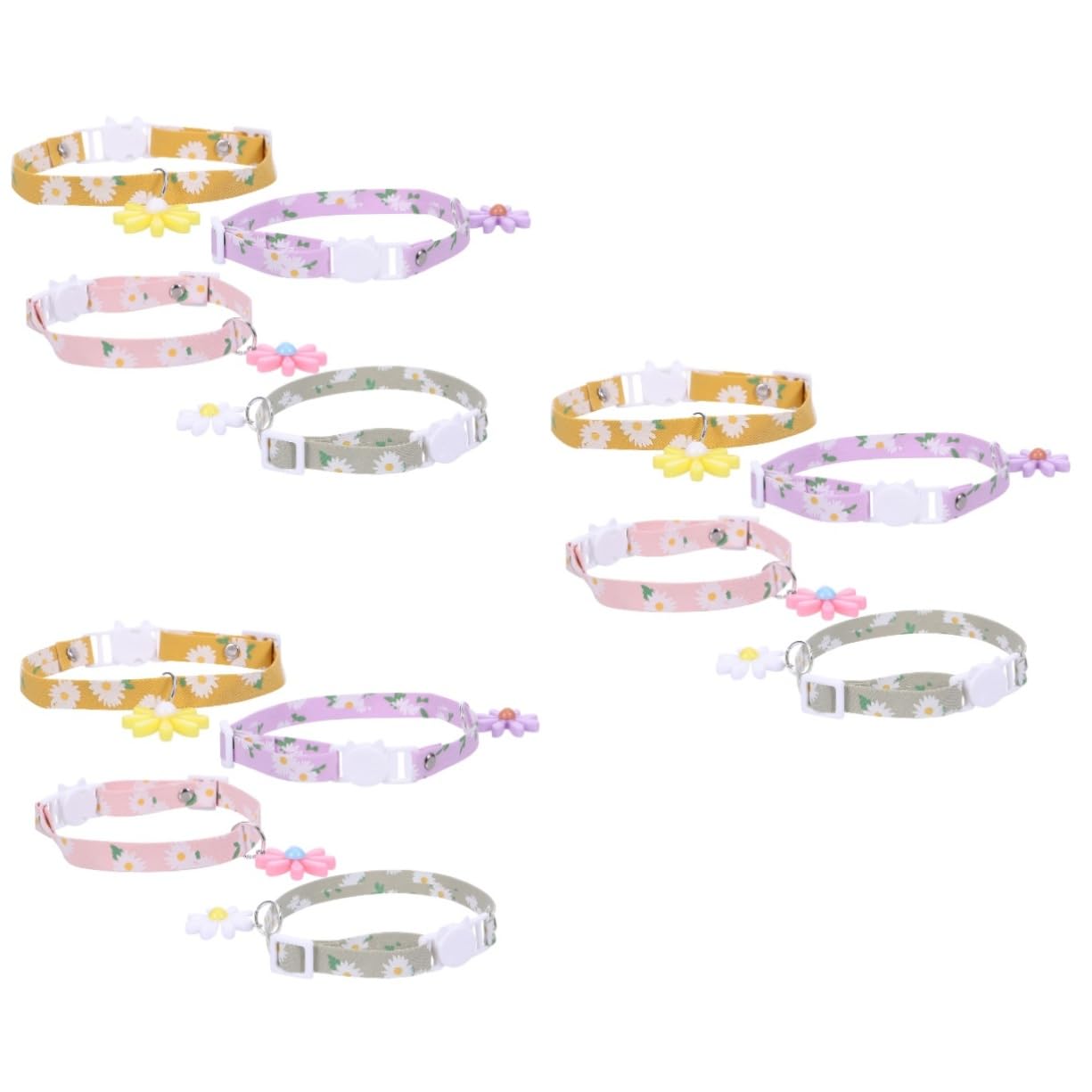 Yardwe 12stücke Teiliges Verstellbares Katzenhalsband Mit Gänseblümchen- Süßes Design Für Katzen Und Kätzchen Für Tägliche Nutzung Partys Und Besondere Anlässe