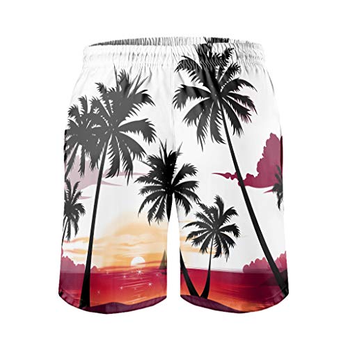 Ktewqmp Zomer zwembroek kokosnootboom mannen zwembroek zwembroek met zakken outdoor - Image 4