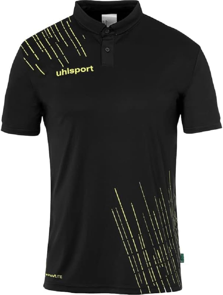 uhlsport Men's Sports Polo Shirt, Black/Lime Yellow, XXXX-Large