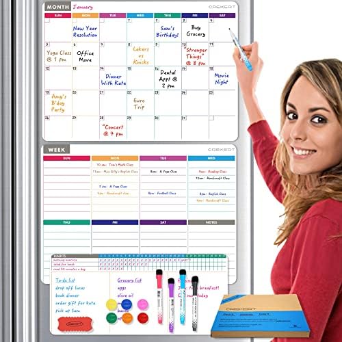 Cinch Dry Erase Calendar & Chores Chart for Kids