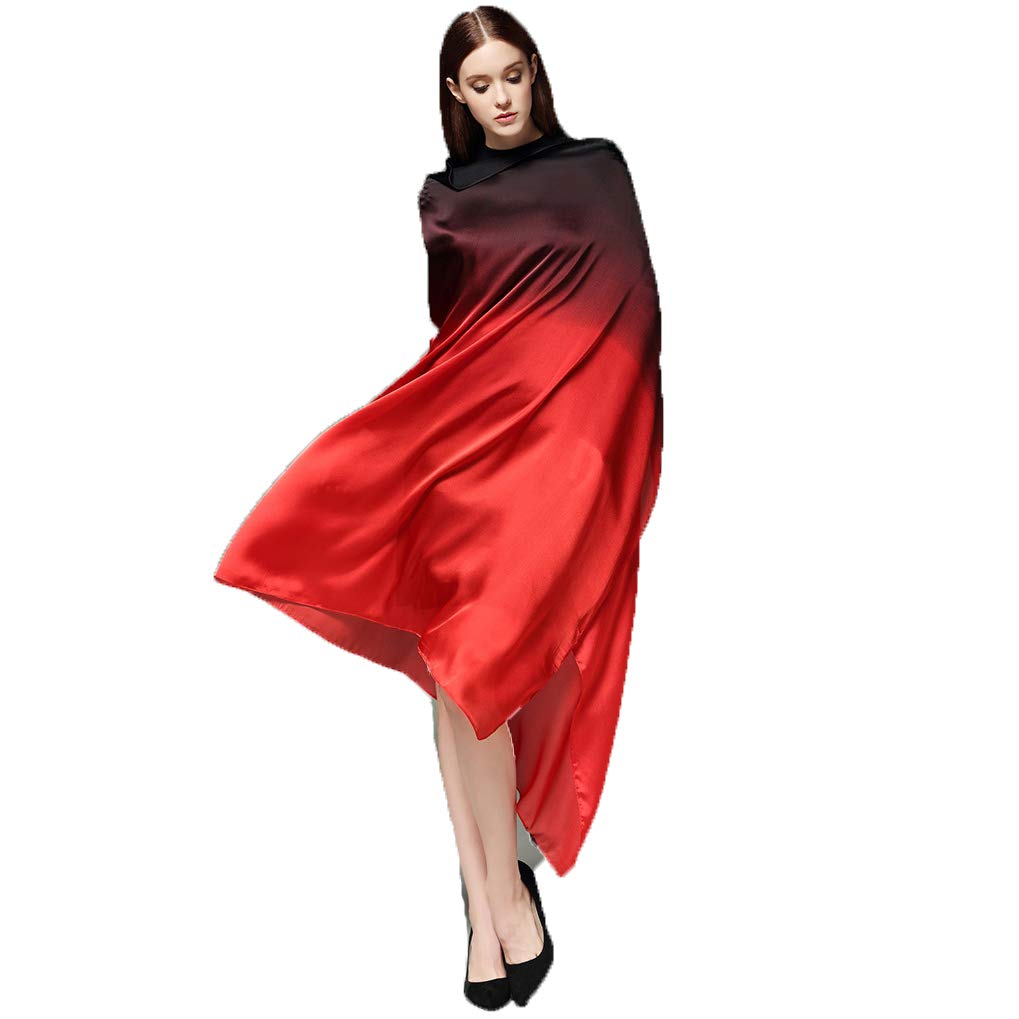 Ulalaza Women's N4 Silk Scarf Soft Wrap Shawl Scarves For Fall Winter Scarf Gradient Color