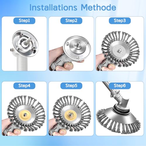 Lvelfe Professional Unkrautbürste, Unkrautbürste Freischneider mit 25.4 mm Durchmesser, Hochwertige Wildrasbürste für Benzin Rasenmäher, Unkrautbürste für Rasentrimmer – Bild 5