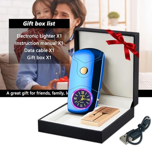 Encendedor eléctrico USB recargable azul miniatura 4