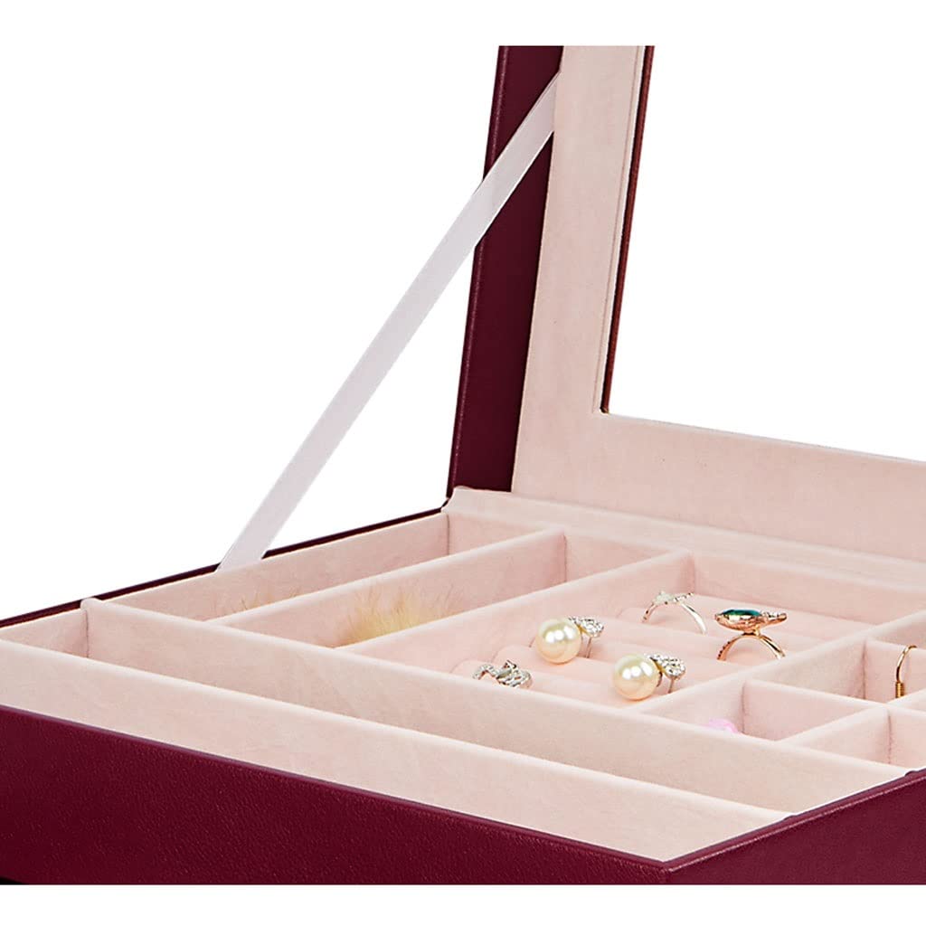 XBTGS Scatola per gioielli a cassetto scatola per gioielli scatola per cosmetici scatola per anelli orecchini collana braccialetto orologio piccoli gioielli scatola portaoggetti a tre strati scatole