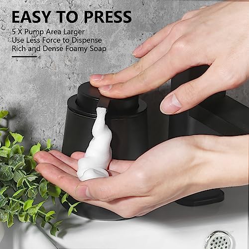 Mierting Foaming Soap Dispenser, 2 Pack Black Foam Hand Soap Dispenser For Bathroom & Kitchen, 12 Oz Modern Ceramic Hand And Dish Foaming Pump Bottle, Refillable Lotion Liquid Foam Pump Dispensers #TOP3