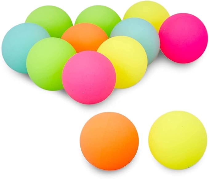 Toyshine 6 Pcs High Bounce Crazy Rubber Balls for Kids and Adults, 35 MM Game Prize, Party Favor Gift Bouncing Balls