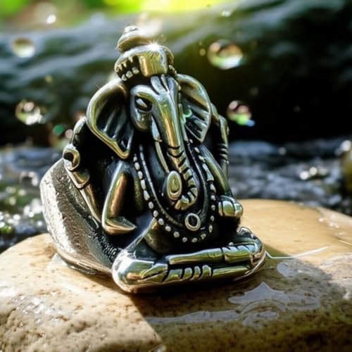 Image of THE MEN THING COSMIC GANPATHI RING - Pure Stainless Steel Men's Steel-Plated Ring - Statement Luxury Jewelry (Size : 16-22-24-27)