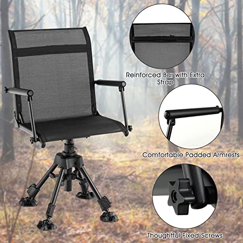 Image of Tangkula 360 Degree Swivel Hunting Chair with 4 Adjustable Legs