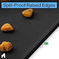 Vista 70 de GORILLA GRIP - Tapete de silicona 100% impermeable con bordes elevados sin BPA para mascotas, tapetes para alimentos de perros y gatos que contienen