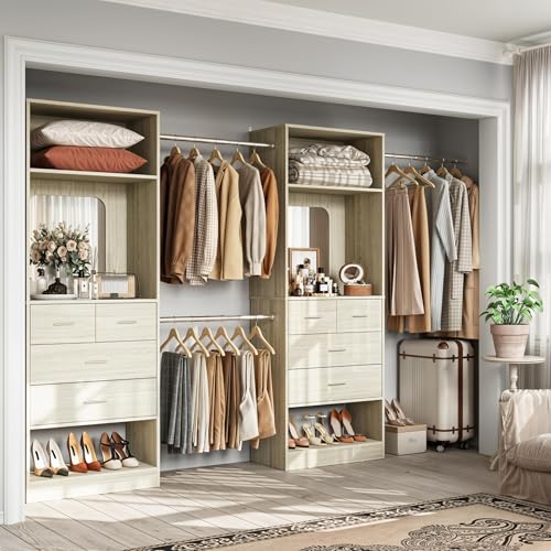 Unikito Closet System, 6-14FT Walk in Closet Organizer with 8