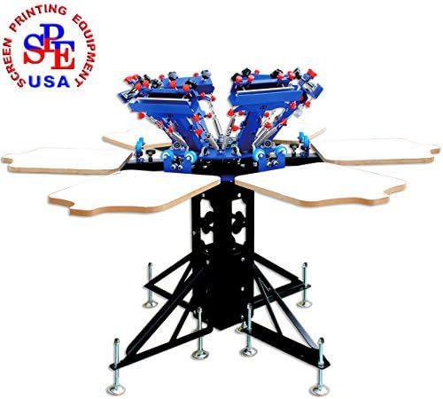 6 Color 6 Station Double Wheel Screen Printing Machine T-shirt Heavy Duty DIY by Screen Printing Machine Series