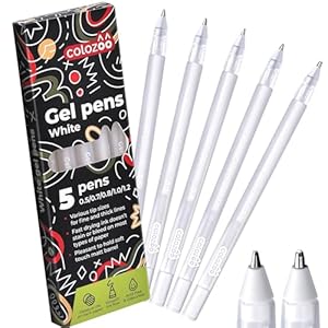 Colozoo Weiße Gelstifte Set, 0.5-1.2mm, 5er