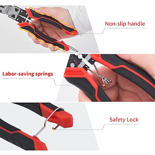 Houseran Needle Nose Pliers, Houseran Long Needle Nose Pliers With Wire Stripper And Crimper thumb #2