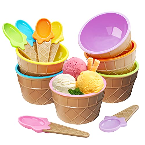MLRYH Ciotole per Gelato Con Cucchiai 6 Pezzi...