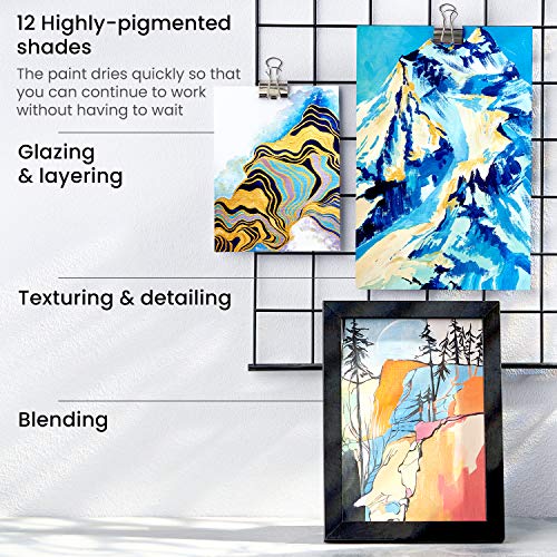 Arteza Metallic Gouache Paint Set, 12 Colors In 12Ml/0.4 Us Fl Oz Tubes, Water-Based Gouache Artist Paint, Pearlescent Paint For Canvas & Paper, Art Supplies For Adults, Professionals, Students New Bullet Points #TOP4