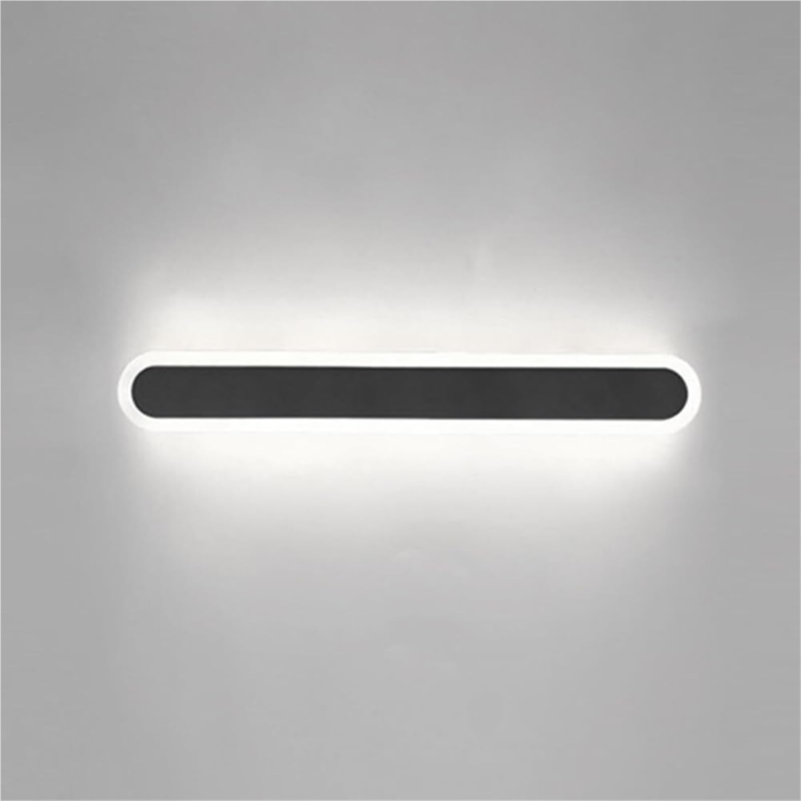 HYJAUSXB Modern Wall Sconce Lighting Fixture - 3-Color Temperature Adjustable Acrylic Lamp for Bedroom Living Room Corridor Simple Long Strip Design (White 80cm Black 40cm)