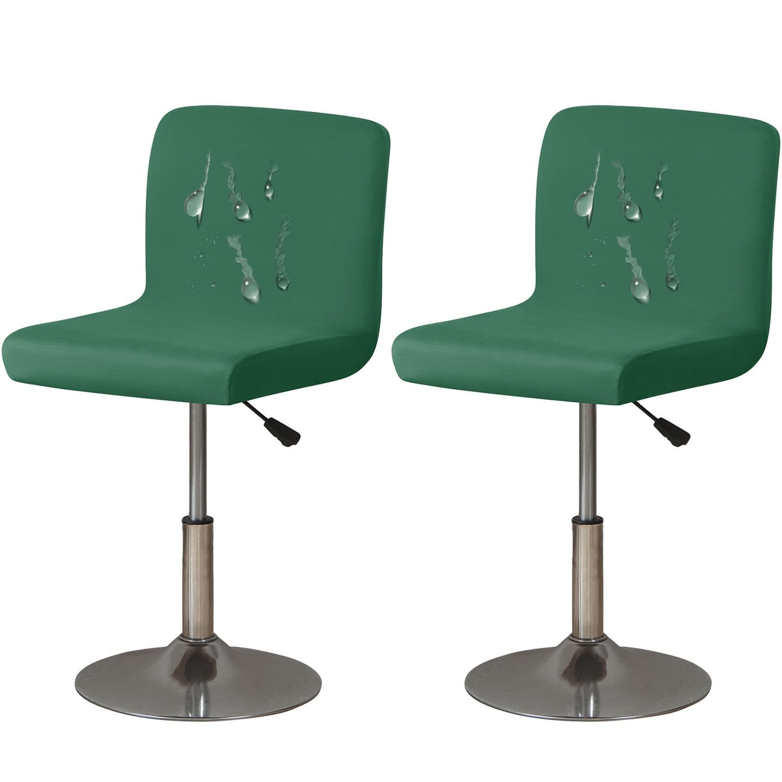 ZRCYXDW 2 Pack Spandex Bar Stool Covers, Soft Water Resistant Bar Stool Chair Covers With Backs Barstool Protector Slipcovers With Elastic Bottom Stool Cover Removable-dark green-2 pack