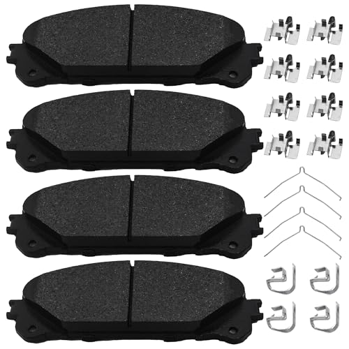 Image of Front Brake Pads Set Compatible with Le-xus NX200t NX300h NX350 NX350h RX350 RX450h RX450hL RZ450e, Toyota Avalon Camry Highlander Sienna bZ4X Brake Pads Semi-Metallic D1324